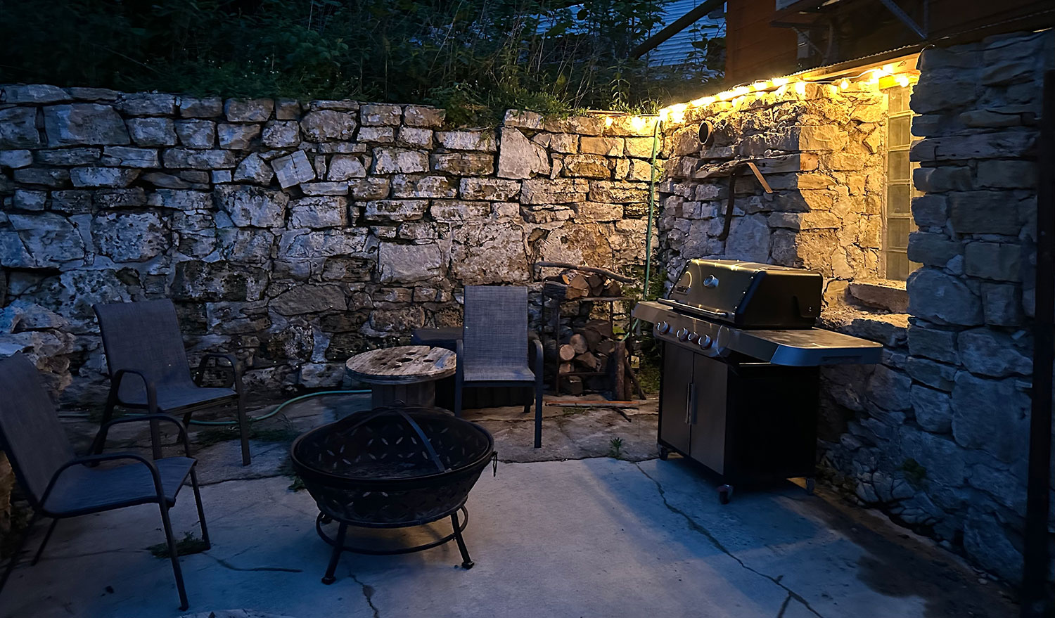 Private patio and grill for guests